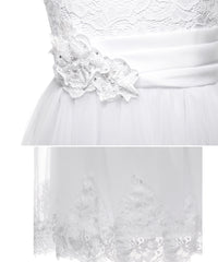 AbaoWedding Lace Embellished A-Line Sleeveless Girls Wedding Party Dresses - AbaoWedding