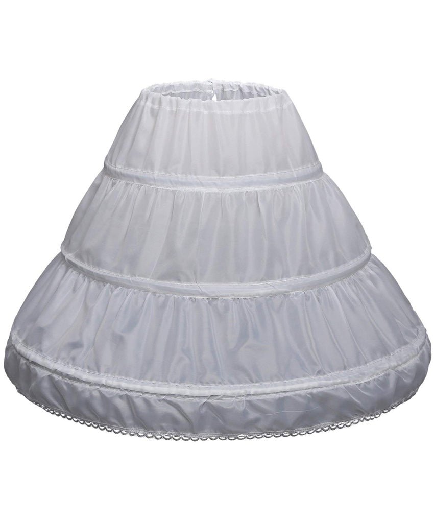 AbaoWedding Girls' 3 Hoops Petticoat Full Slip Flower Girl Crinoline Skirt - AbaoWedding
