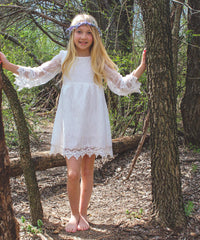 AbaoWedding White Flower Girl Lace Dress Little Girls Short Communion Dresses - AbaoWedding