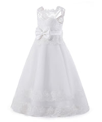 AbaoWedding Ball Gown Lace up Flower Holy First Communion Girl Tulle Lace Dresses 1-12 Year Old - AbaoWedding