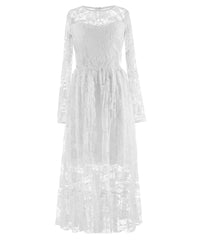 AbaoWedding Fancy Ivory White Lace Boho Rustic Flower Girl Dress 2-12 Year Old - AbaoWedding