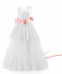 AbaoWedding Fancy Lace Sleeveless Flower Girl Dresses Kids Princess Party Ball Gown