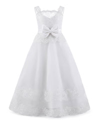 AbaoWedding Ball Gown Lace up Flower Holy First Communion Girl Tulle Lace Dresses 1-12 Year Old - AbaoWedding